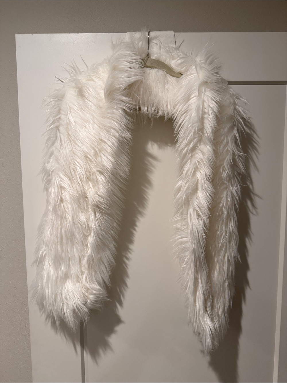 Plush Faux Fur Scarf Collar - Cream